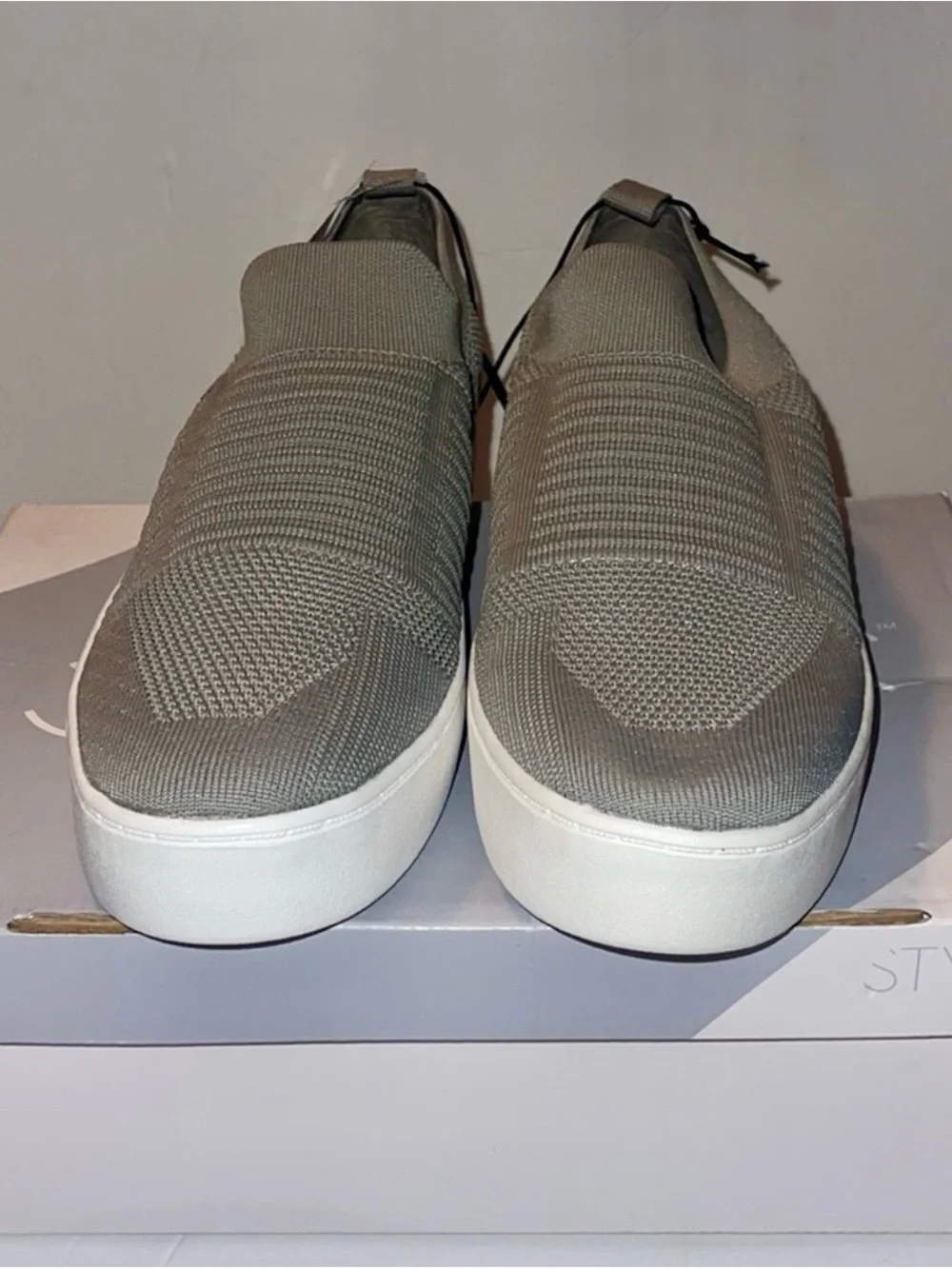 STYLUS Knit Slip-On Espadrille Platform - Light Gray